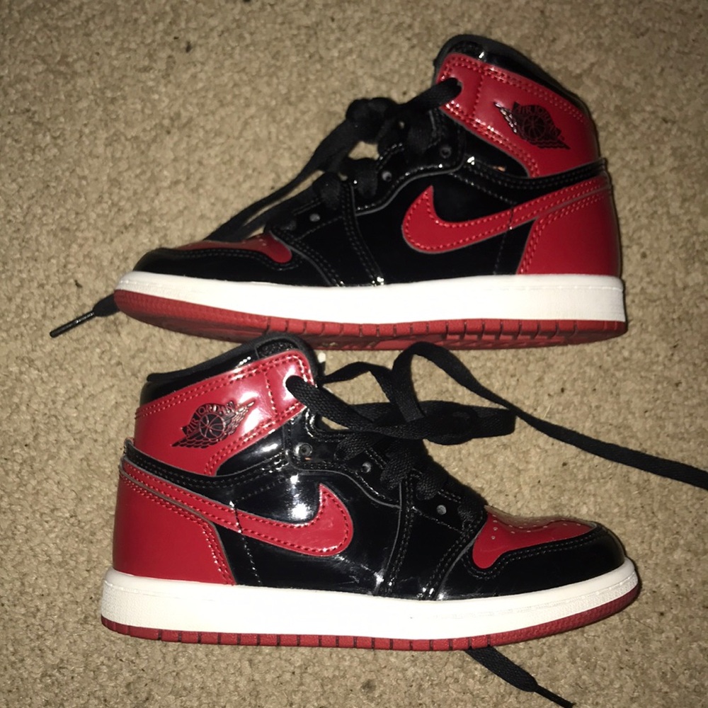 Kids Air Jordan 1 patent bred 12c